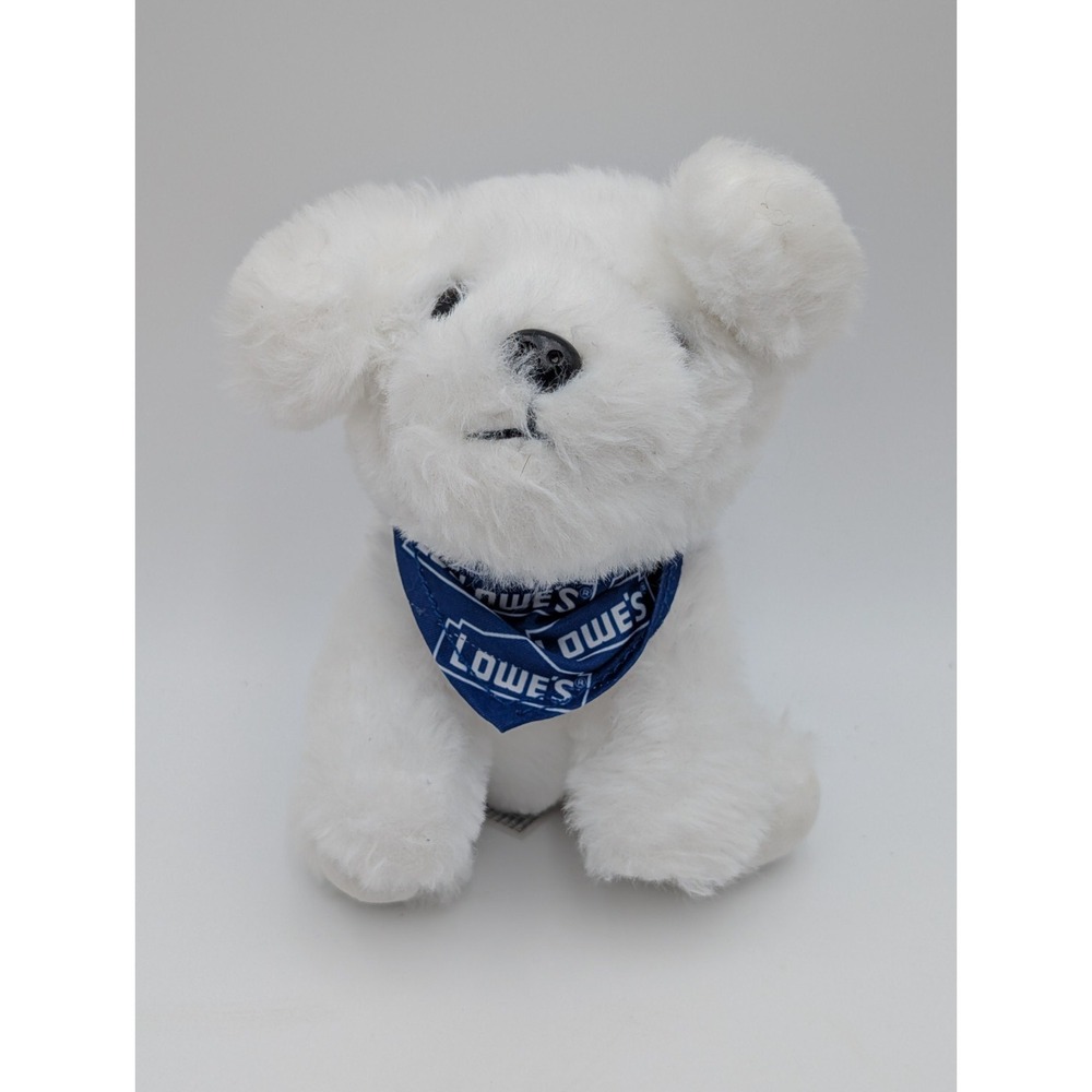 Lowes Advertising Dog Plush White Bandana 6 Inch Stuffed Animal Toy